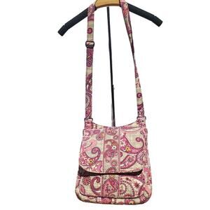 Vera Bradley Pink Paisley Quilted Mailbag Hipster Crossbody